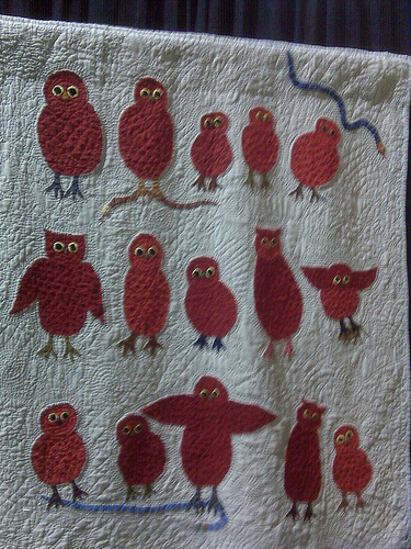 Red owls by karin peirce