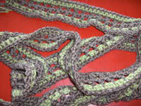 brown and green skinny scarf